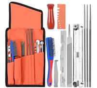 Set per affilare motoseghe, affilacatene universale portatile da 10 pezzi con lima tonda, lima piatta,kit affilatura catena motosega, tondino per affilare catena motosega