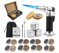 Set per affumicare il whisky, affumicatore per whisky, 8 trucioli di legno, 3 pietre per whisky in acciaio inossidabile, accessori da bar, regalo per uomo, papà, Natale, compleanno, festa del papà