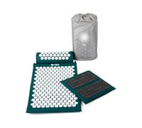 Set per agopressione Vital Deluxe Spiky: tappetino per agopressione (71,5 x 42 cm), cuscino e zerbino in set conveniente, rivitalizzante, per schiena e collo (petrolio)