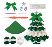 Set per albero di Natale all'uncinetto, kit fai da te per Crochet Christmas Tree in lana macramè, decorazione natalizia fatta a mano, decorazione natalizia con fiocco per albero di Natale, con