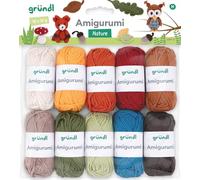 Set per Amigurumi Gründl colori matita (mini gomitoli 100% cotone, ideali per realizzare amigurumi all’uncinetto, 10 colori diversi, 10 g/23 m, ferri: 3,0-4,0 mm, 10 gomitoli da 10 g)