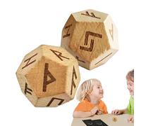Set per anziani, set di divinazione, 2 pezzi in legno intagliato | Dadi per divinazione, piccoli dadi per viaggi, intrattenimento, set da collezione per la meditazione