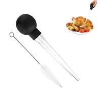 Set per arrostire tacchino con spazzola per la pulizia, 30 ml, grande capacità, contagocce per olio di carne in TPR, per arrostire, barbecue e grigliare, pipetta resistente e strumento da cucina
