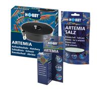 Set Per Artemia Allevamento: Vaschetta + 20 ml Uova + 195 g Sale Nauplien