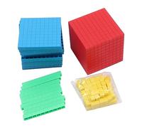 Set per aula con base in plastica a dieci blocchi, mani interattive matematiche su base a dieci blocchi Strumenti di apprendimento Cubi matematici Contatori matematici Cubi di