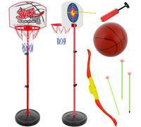 Set per bambini 2-in-1: basket e tiro a segno con altezza regolabile