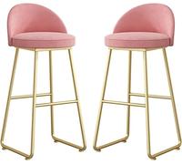 Set per bancone sedie Bar ad Altezza Pollici con Ferro battuto battiti Alti sgabocchi di Velluto sgabelli Cucina, da libbre capacità all'altezza dell'ambizione (75 cm Rosa)