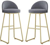 Set per bancone sedie Bar ad Altezza Pollici con in Ferro battuto battiti Alti di Velluto sgabelli da Cucina Isola, libbre capacità Orso Alto ambizione (Grigio 75 cm)