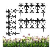 Set per bordi del prato da giardino - 3 pezzi con aspetto legno, a pali appuntiti per delimitare aiuole, vialetti e aree verdi, costruzione robusta, design decorativo per aree es
