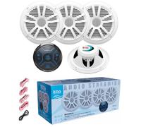 SET PER BOSS AUDIO SYSTEMS MG250W.64 1 kit media player bluetooth e due coppie di altoparlanti da 16,5 cm 6,5", 90 watt rms 180 watt max, 1 kit + accessori di installazione + cavo aux 3.5 mm omaggio