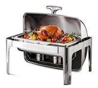 Set per buffet con scaldavivande, Set per buffet con scaldavivande da 9 litri in acciaio inossidabile con coperchio a rullo ideale per matrimoni, feste, banchetti ed eventi di catering