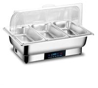 Set per Buffet con tegame riscaldante Elettrico, 8QT con Acciaio Inossidabile Professionale, Controllo Digitale della Temperatura, Coperchio Trasparente, per Catering Matrimoni ristoranti Eventi