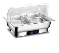 Set per Buffet con tegame riscaldante Elettrico, 8QT con Acciaio Inossidabile Professionale, Controllo Digitale della Temperatura, Coperchio Trasparente, per Catering Matrimoni ristoranti Eventi