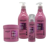 SET Per Capelli Crespi e Indisciplinati, LISCI PERFETTI: Shampoo Lisciante 500ml + Balsamo Lisciante 500ml + Maschera Lisciante 500ml + Spray Termoprotettivo Lisciante 150ml