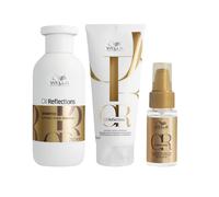 Set Per Capelli Secchi WELLA Kit Oil Reflections Shampoo + Conditioner + Olio