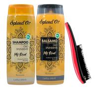 SET Per Capelli Spenti OLIO SPLENDENTE, My Ritual. Illuminante, Dall'Elegante Profumo Dalle Note Calde e Sensuali: Shampoo 300ml + Balsamo 300ml + Spazzola Per Capelli