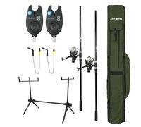 Set per carpa FISH-XPRO: set completo per la pesca alla carpa: 2 canne, mulinelli, segnalatori di abboccata, scambisti, rodpod e borsone! La pesca alla carpa non è mai stata così facile ed economica!