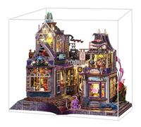 Set per casa delle bambole 3D con illuminazione a LED, fai da te Tiny House come fermalibro, set creativo per la decorazione di scaffali e regali (con custodia antipolvere