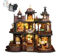Set per casa delle bambole in legno stile europeo, casa delle bambole fai da te, set creativo per la decorazione di scaffali, modello 3D, regali creativi per amici e parenti (senza cappuccio