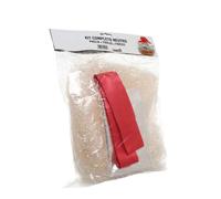 Set per cesti natalizi con paglia trasparente foglio in plastica e fiocco rosso