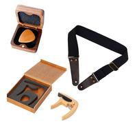 Set per chitarra acustica per principianti, kit base per principianti, plettro, cinghia, capotasto per chitarra, mini scatola per plettro per chitarra