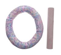 Set per Ciotola Sonora Buddhista Rosa, Bastone e Cuscino | Gomma Accessori, Pelle di Pecora Pratici e Portatili, in Cotone, per Amici Credenti nel Buddhismo