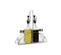Set per Condire Home ESPRIT Trasparente Metallo Cristallo 300 ml 22,5 x 6 x 2