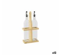 Set per Condire Quttin Marrone Trasparente Vetro Bambù 0,5 L 2 Pezzi [12 Unit