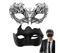 Set per coppie in maschera da ballo in maschera - Copriocchi veneziani, maschere per costumi in pizzo, per il viso coordinati per la festa | Eleganti coperture per il viso della coppia duran