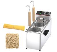 Set per Cucina di Pasta Elettrico con Inserto a Doppio Cestello a Rete, Temperatura Regolabile 30-110°C, Cuocipasta Automatico con Spegnimento per Casa e Cucina Commerciale