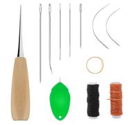 Set Per Cucire La Pelle, Aghi Curvi Per Tappezzeria Con Punteruolo Filo E Ditale