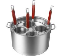 Set per cuocipasta in Acciaio Inossidabile - Cestello scolapasta a Quattro Fori per tagliatelle, Gnocchi e Pasta - Strumento di Cottura Ideale per cucine domestiche e ristoranti