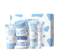 Set Per Cura Pelle Al Latte, Set Cura Pelle Bolle Latte Bambini, Kit Routine Per Cura Del Viso, Set Bellezza Il Viso Idratazione Profonda Con Lozione Idratante Crema Solare Liquida Per Gli Occhi