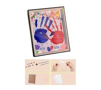 set per dipingere con impronte mani include cornici in legno e colori acrilici lavabili per bambini, adulti, compleanni, regalo Set vernici lavabili per impronte mani