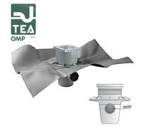 Set per doccia a pavimento GULLY Q Pozzetto con griglia e foglio 1200 x 1200 TEA