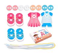 Set per esercitarsi con il filo - Tavola in legno per pizzi e cravatte, puzzle educativo per la prima infanzia, sviluppa destrezza e coordinazione | Divertente attività di sviluppo delle abilità per b