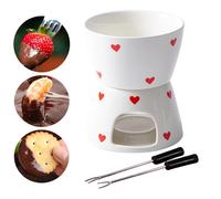 Set per Fonduta con 1 Forchetta, Pentola per Fonduta di Cioccolato, Coperchi E