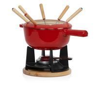 Set per fonduta in ghisa da Mahlzeit per 6 Persone | 2 Litri | Fondueset 13 Pezzi con bruciatore e forchette | Fonduta Set, Fonduta di Formaggio Set, Fonduta di Carne Set
