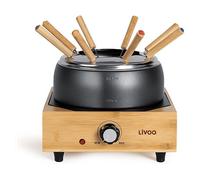 Livoo Servizio fonduta elettrica, Acciaio/bambù
