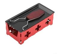 Set per fonduta portatile per formaggio, in acciaio al carbonio, con 3 candele, scalda raclette da tavolo, per cucinare all'aperto e salsa di formaggio (rosso)
