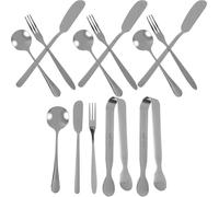 Set per Formaggio in Acciaio Inox, Servizio Tavola | Colore Argento, Manico dal Profilo Pratico, per Tavola e Vassoio, Utensili Leggeri per Uso Quotidiano