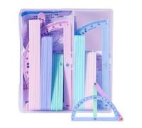 Set per geometria per studenti, strumenti matematici magnetici, righello facile da usare, accessorio per la cura della redazione con funzione forte, pratico per studenti, bambini, insegnanti