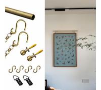 Set per il montaggio di quadri, Sistema for appendere guide for quadri, asta dorata da 0,6 m-2,5 m(1.3m(51.2") Rod)