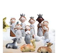 Set Per Il Presepe Di Natale - Collezione In Resina Di Statue In Miniatura,Set Di Figure Del Presepe,Per Tavolo Scrivania Mensola Libreria Bancone