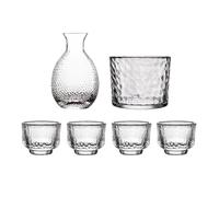 Set Per Il Servizio Del Sake | Per Bevande In, Vaso E Barattolo,Set Di Tazze Pentola E Vaso Per Sake Trasparente/Blu,per Whisky Vodka Birra Party Ricevimenti Home Bar e Cena