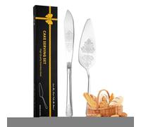 Set per il taglio della torta nuziale, Set per il taglio della torta per matrimonio | Affettatrice per e taglierina per nuziale in acciaio inossidabile,Durevole set da per torte