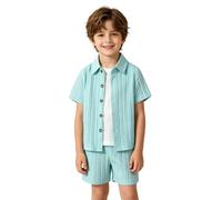 Set per il tempo libero con camicia a maniche corte in stile gentiluomo per ragazzi nella vita quotidiana a scuola