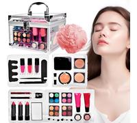 Set per il trucco, set di cosmetici per principianti, strumenti di bellezza professionali, accessori per il trucco a tutto il viso, con borsa di stoccaggio multi-oggetto per donne adulte