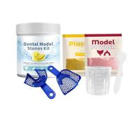 Set per impronta dentale e modellatura | Con vaschette e forme dentate per artigianato - Set per la produzione di modelli dentali artificiali, per uomini, donne, studenti, studio, dimostrazione