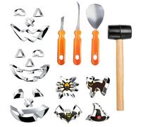 Set per intagliare zucche di Halloween, 2024 innovativo set per intagliare zucche fai da te con tagliabiscotti in acciaio inossidabile, coltello professionale per intagliare zucche, bambini e adulti